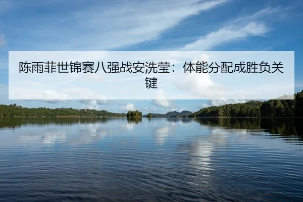 陈雨菲世锦赛八强战安洗莹：体能分配成胜负关键